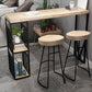 Juego de mesa de Pub con barra de pedestal doble, mesa y taburetes de Bar de madera maciza y hierro, 3 uds.