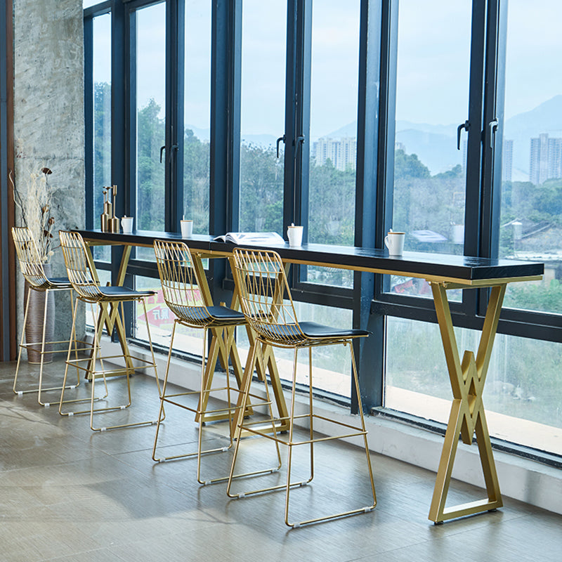 Set tavolo da bar in legno massello stile moderno Set da pub rettangolare da 1/2/5 pezzi per interni