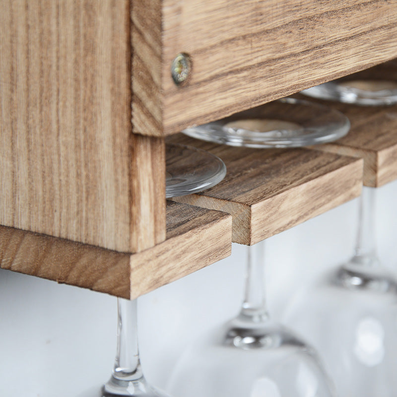 Moderne muur gemonteerd wijnrek houten wijnflessen rek voor thuis