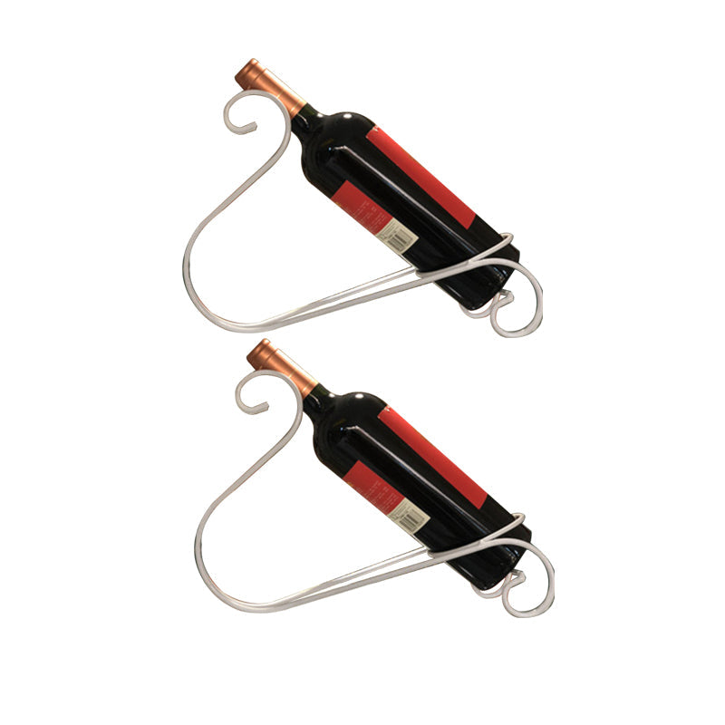 Modern Tabletop Wine Bottle Rack Metal Wine Bottle Rack for Home White 2 Piece Set Clearhalo 'furn' 'furn_wine_racks' 'Furniture' 'Kitchen & Dining Furniture' 'Wine Racks' 'wine_racks' 7425919
