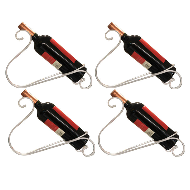 Modern Tabletop Wine Bottle Rack Metal Wine Bottle Rack for Home White 4 Piece Set Clearhalo 'furn' 'furn_wine_racks' 'Furniture' 'Kitchen & Dining Furniture' 'Wine Racks' 'wine_racks' 7425922