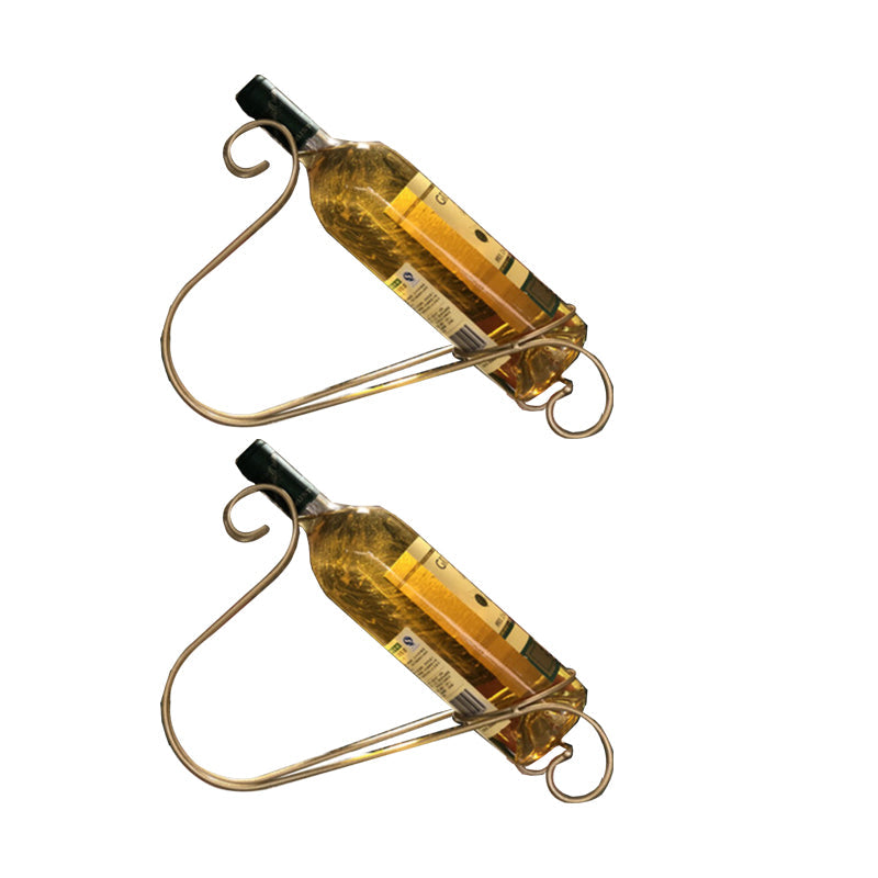 Modern Tabletop Wine Bottle Rack Metal Wine Bottle Rack for Home Gold 2 Piece Set Clearhalo 'furn' 'furn_wine_racks' 'Furniture' 'Kitchen & Dining Furniture' 'Wine Racks' 'wine_racks' 7425925