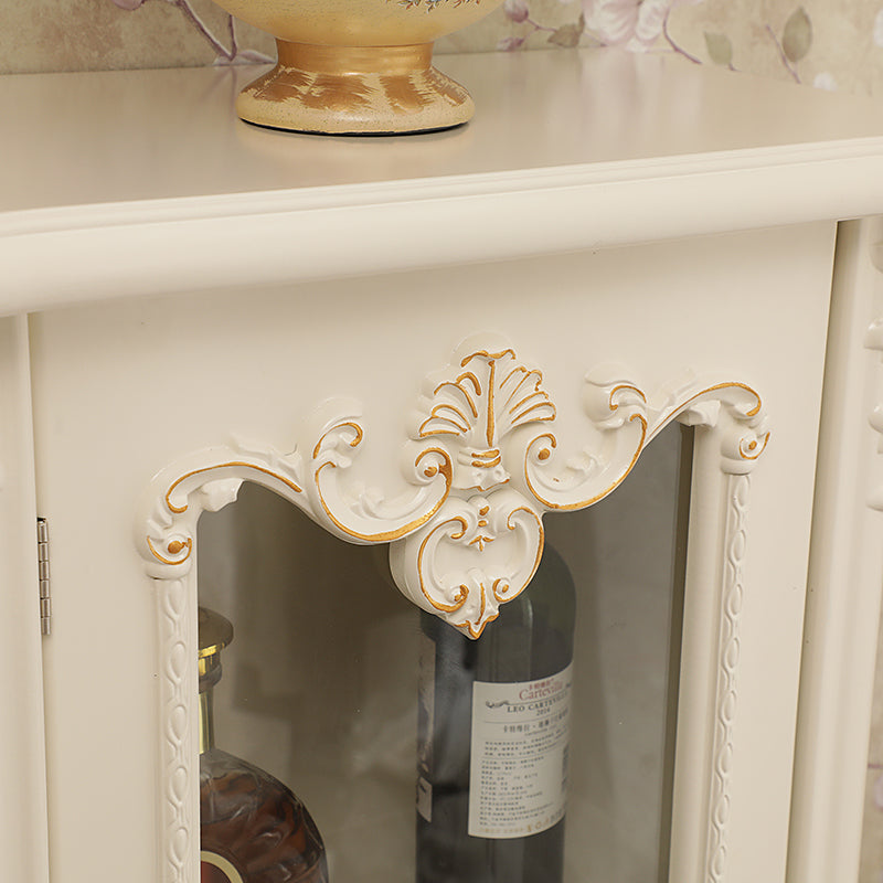 Traditionele display stand glazen deuren massief houten opbergkast voor eetkamer