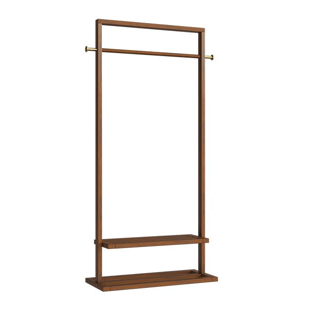 Contemporary Bedroom Armoire Solid Wood Storage Cabinet with Shelves Walnut Clearhalo 'Armoires & Wardrobes' 'armoires_wardrobes' 'Bedroom Furniture' 'furn' 'furn_armoires_wardrobes' 'Furniture' 7428128