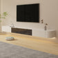Contemporary Media Console Floating TV Media Console with Drawers 87"L x 12"W x 8"H Glass Clearhalo 'furn' 'furn_tv_stands_entertainment_centers' 'Furniture' 'Living Room Furniture' 'TV Stands & Entertainment Centers' 'TV Stands & Media Storage Furniture' 'tv_stands_entertainment_centers' 7428179