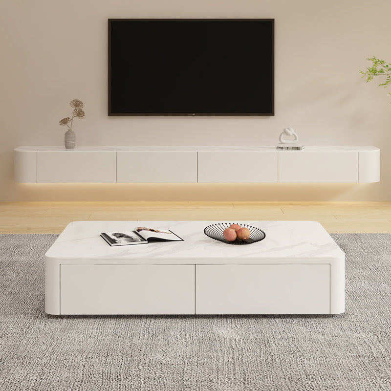 Contemporary Media Console Floating TV Media Console with Drawers Clearhalo 'furn' 'furn_tv_stands_entertainment_centers' 'Furniture' 'Living Room Furniture' 'TV Stands & Entertainment Centers' 'TV Stands & Media Storage Furniture' 'tv_stands_entertainment_centers' 7428182