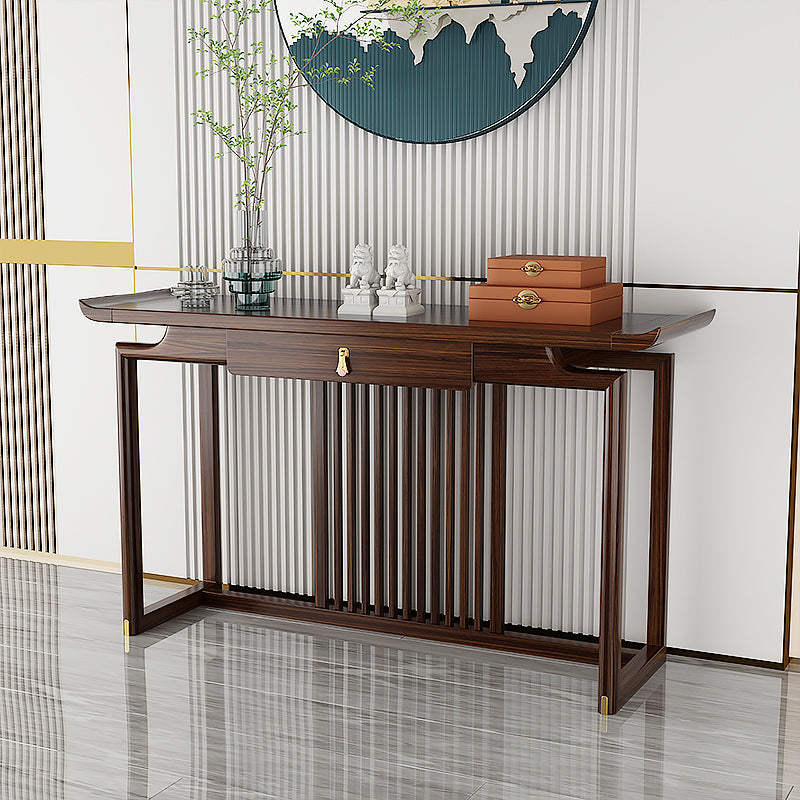 Tavolo da console contemporanea a forma di rettangolo tavolo da divano console in legno marrone