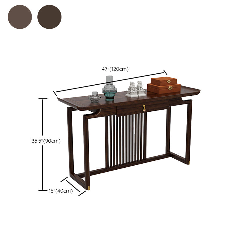 Tavolo da console contemporanea a forma di rettangolo tavolo da divano console in legno marrone