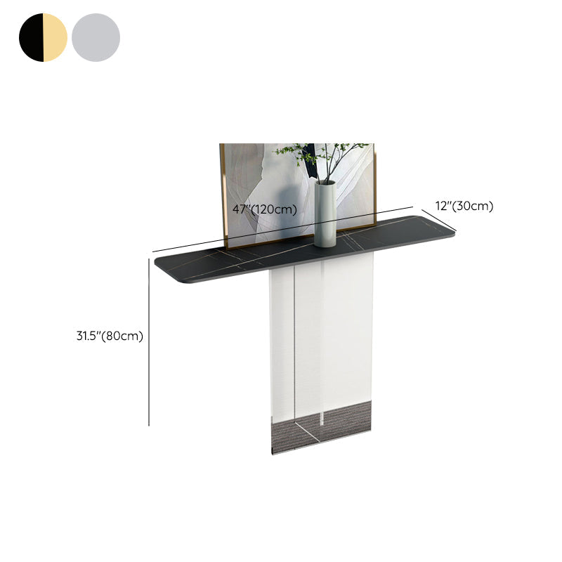 Tavolo della console contemporanea a forma di rettangolo oro/console in pietra nera