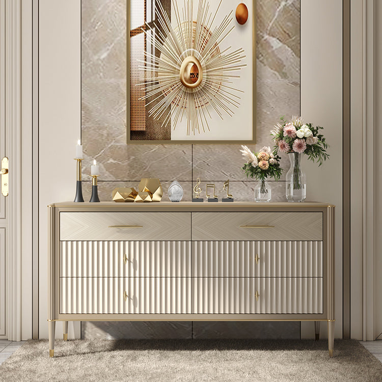 Wooden Storage Chest Dresser Glam Storage Chest with 6 Drawers Clearhalo 'Bedroom Furniture' 'Dressers & Chests' 'dressers_chests' 'furn' 'furn_dressers_chests' 'Furniture' 7428931