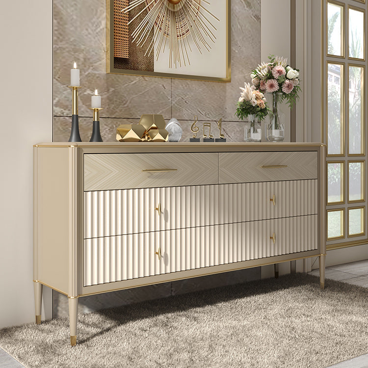 Wooden Storage Chest Dresser Glam Storage Chest with 6 Drawers Clearhalo 'Bedroom Furniture' 'Dressers & Chests' 'dressers_chests' 'furn' 'furn_dressers_chests' 'Furniture' 7428934