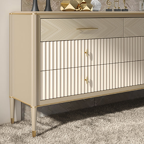 Wooden Storage Chest Dresser Glam Storage Chest with 6 Drawers Clearhalo 'Bedroom Furniture' 'Dressers & Chests' 'dressers_chests' 'furn' 'furn_dressers_chests' 'Furniture' 7428940