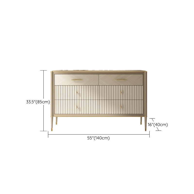 Wooden Storage Chest Dresser Glam Storage Chest with 6 Drawers Clearhalo 'Bedroom Furniture' 'Dressers & Chests' 'dressers_chests' 'furn' 'furn_dressers_chests' 'Furniture' 7428943