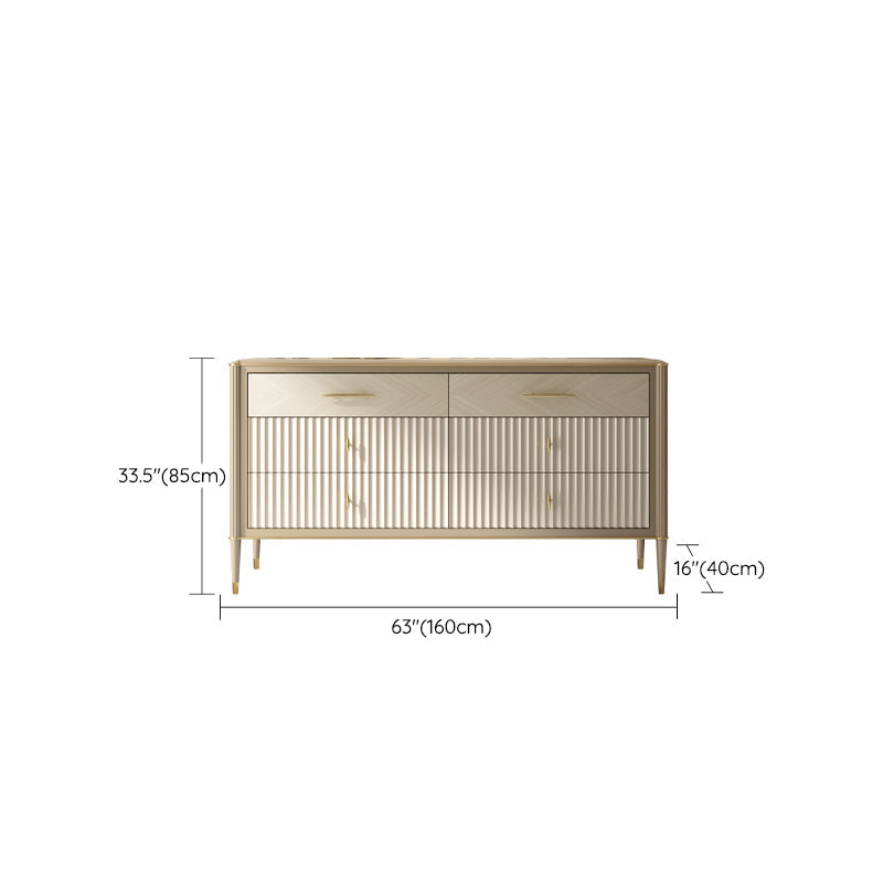 Wooden Storage Chest Dresser Glam Storage Chest with 6 Drawers Clearhalo 'Bedroom Furniture' 'Dressers & Chests' 'dressers_chests' 'furn' 'furn_dressers_chests' 'Furniture' 7428944