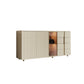 Glam Storage Chest Dresser Wooden Storage Chest with 4 Drawers 63"L x 16"W x 31"H Beige Clearhalo 'Bedroom Furniture' 'Dressers & Chests' 'dressers_chests' 'furn' 'furn_dressers_chests' 'Furniture' 7429088