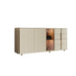 Glam Storage Chest Dresser Wooden Storage Chest with 4 Drawers 71"L x 16"W x 31"H Beige Clearhalo 'Bedroom Furniture' 'Dressers & Chests' 'dressers_chests' 'furn' 'furn_dressers_chests' 'Furniture' 7429094