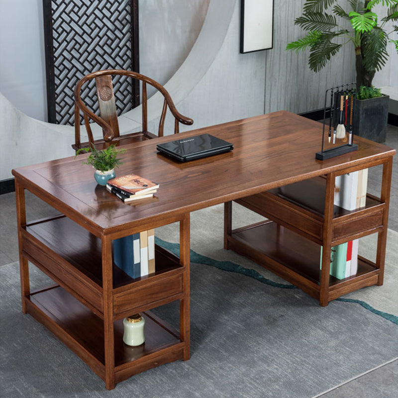 Contemporary Wood Office Desk Rectangular Shape Task Desk with 2 Drawers for Home Clearhalo 'furn' 'furn_office_desk' 'Furniture' 'Office Desks' 'Office Furniture' 'office_desk' 7429125