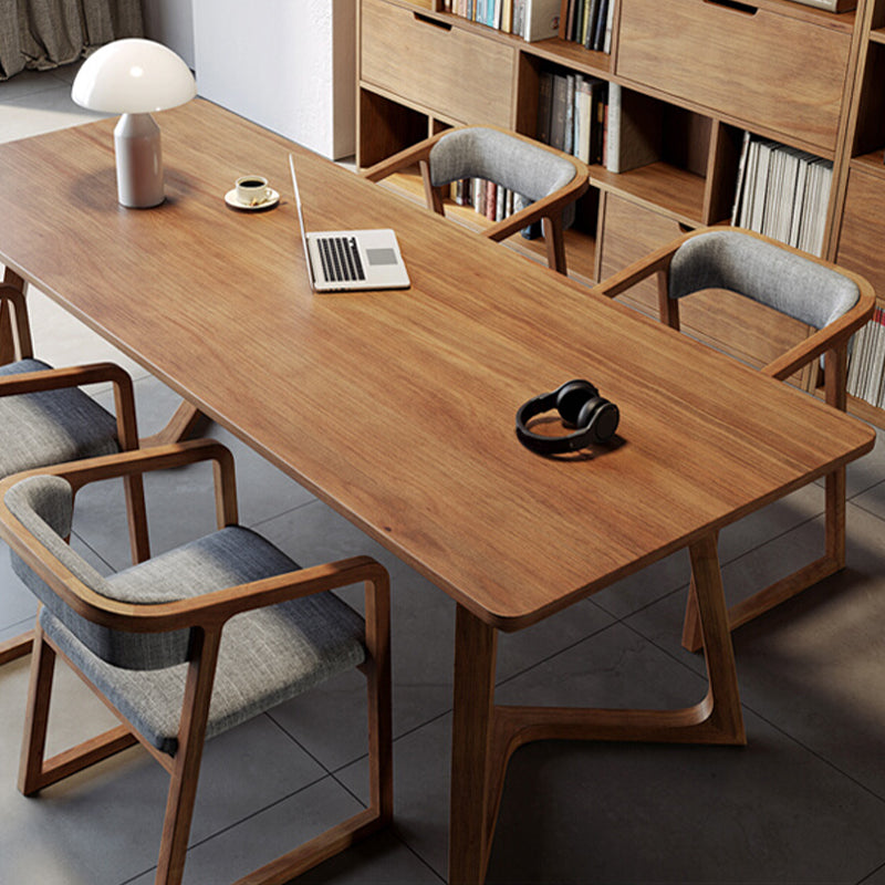 Contemporary Style Wood Office Desk Rectangular Task Desk with 2 Legs for Office Clearhalo 'furn' 'furn_office_desk' 'Furniture' 'Office Desks' 'Office Furniture' 'office_desk' 7429206