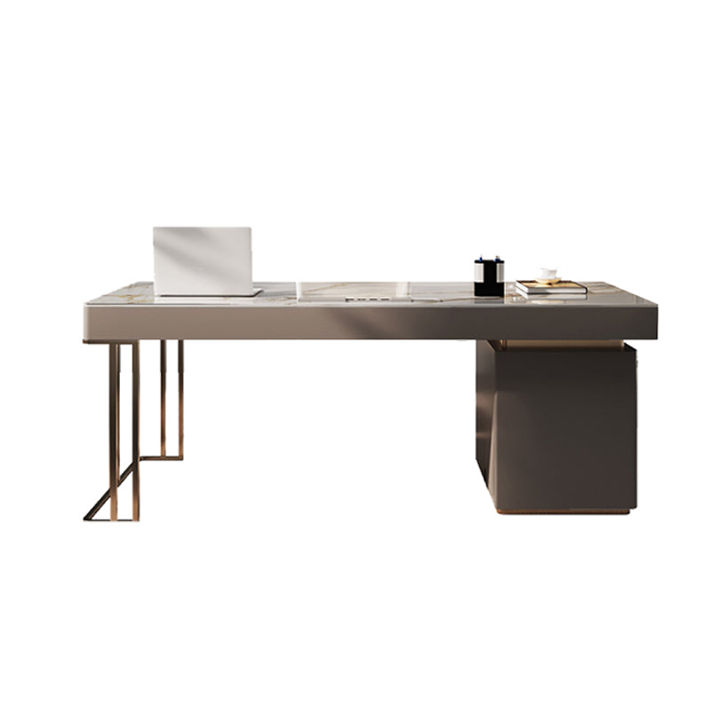Escritorio de oficina de piedra rectangular escritorio de estilo moderno con 6 cajones
