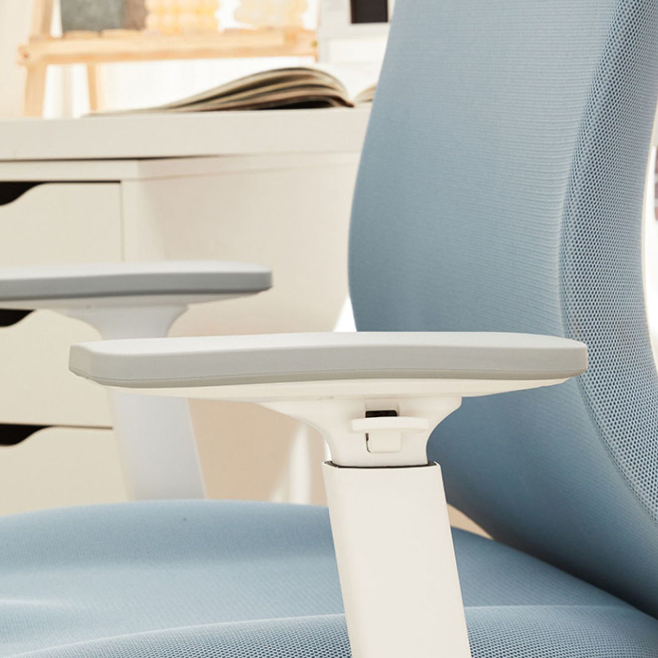 Meccanismo di inclinazione della sedia da slitta per armi rimovibile moderna nessuna sedia da scrivania ergonomica angosciante