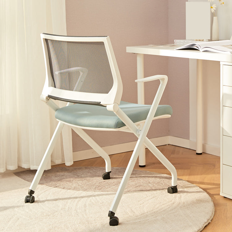 Sedia da ufficio ad armi fissa nessuna sedia da scrivania moderna ergonomica con ruote