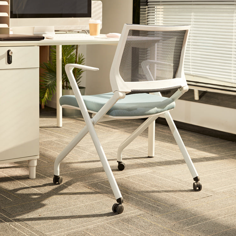 Sedia da ufficio ad armi fissa nessuna sedia da scrivania moderna ergonomica con ruote