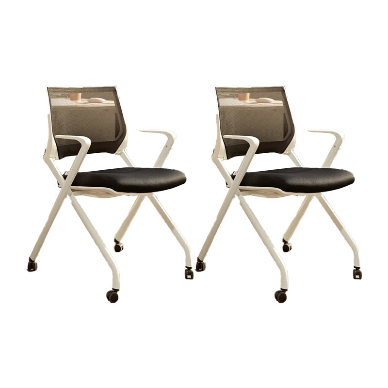 Sedia da ufficio ad armi fissa nessuna sedia da scrivania moderna ergonomica con ruote