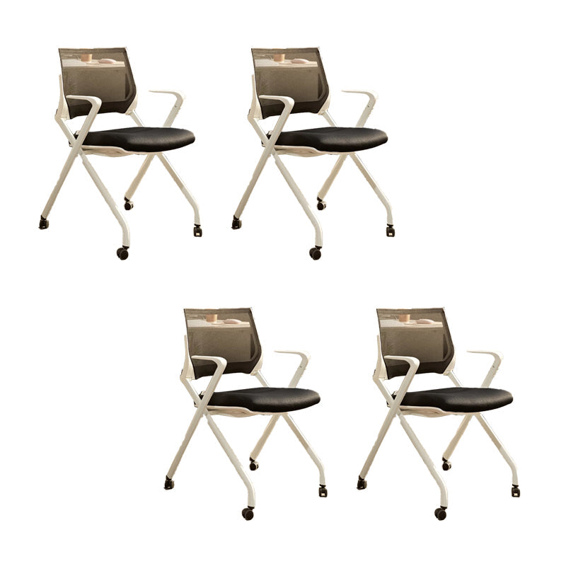 Sedia da ufficio ad armi fissa nessuna sedia da scrivania moderna ergonomica con ruote