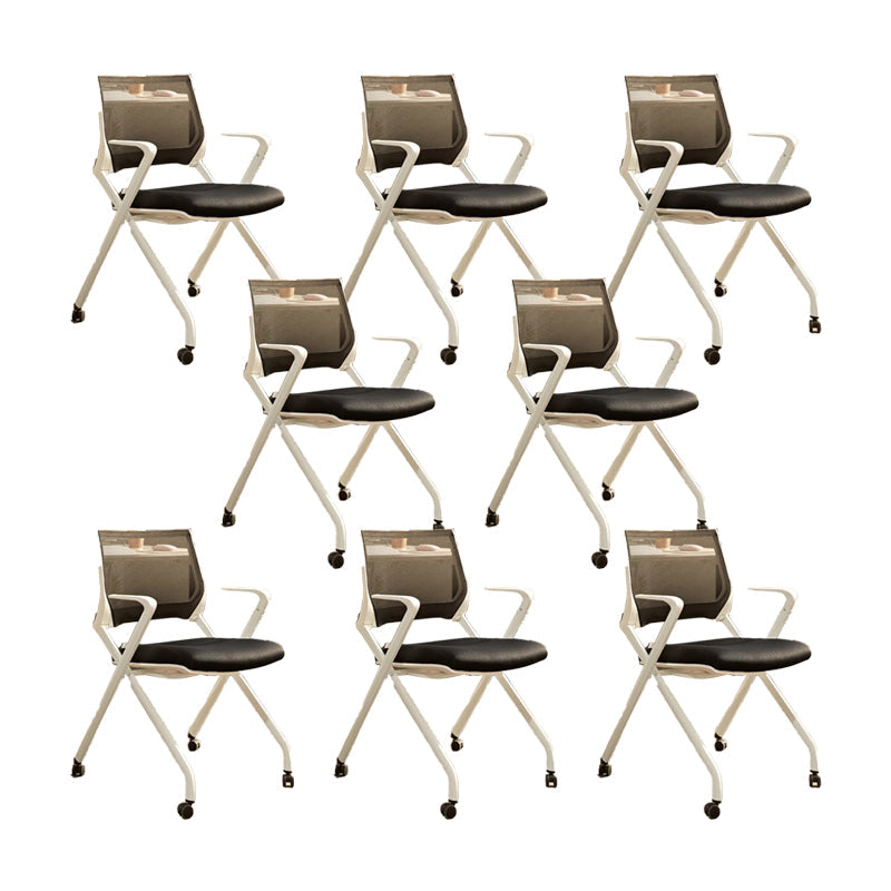 Sedia da ufficio ad armi fissa nessuna sedia da scrivania moderna ergonomica con ruote