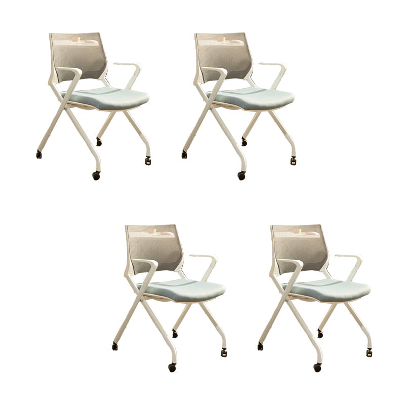 Sedia da ufficio ad armi fissa nessuna sedia da scrivania moderna ergonomica con ruote