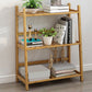 Contemporary Open Back Bamboo Bookshelf Ladder Bookcase with Shelves 24"L x 12"W x 26"H Clearhalo 'Bookcases' 'furn' 'furn_bookcases' 'Furniture' 'Office Furniture' 7429586