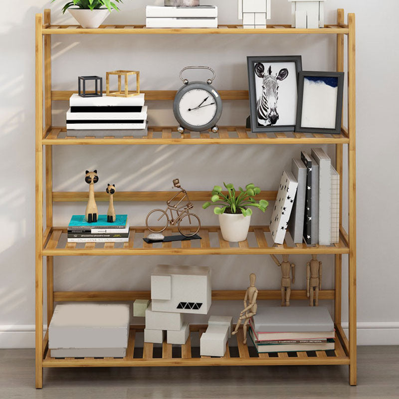 Contemporary Open Back Bamboo Bookshelf Ladder Bookcase with Shelves Clearhalo 'Bookcases' 'furn' 'furn_bookcases' 'Furniture' 'Office Furniture' 7429589