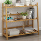 Contemporary Open Back Bamboo Bookshelf Ladder Bookcase with Shelves 31"L x 12"W x 26"H Clearhalo 'Bookcases' 'furn' 'furn_bookcases' 'Furniture' 'Office Furniture' 7429590