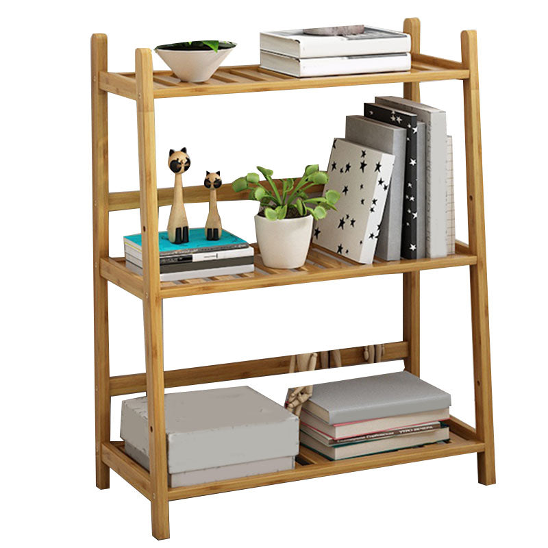Contemporary Open Back Bamboo Bookshelf Ladder Bookcase with Shelves Clearhalo 'Bookcases' 'furn' 'furn_bookcases' 'Furniture' 'Office Furniture' 7429601