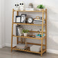 Contemporary Open Back Bamboo Bookshelf Ladder Bookcase with Shelves Clearhalo 'Bookcases' 'furn' 'furn_bookcases' 'Furniture' 'Office Furniture' 7429602