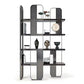 4 Shelves Contemporary Bookcase Standard Metal Open Back Bookshelf Black Clearhalo 'Bookcases' 'furn' 'furn_bookcases' 'Furniture' 'Office Furniture' 7429613