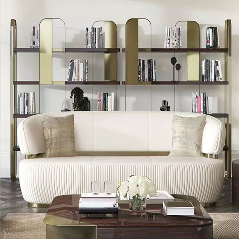 4 Shelves Contemporary Bookcase Standard Metal Open Back Bookshelf Clearhalo 'Bookcases' 'furn' 'furn_bookcases' 'Furniture' 'Office Furniture' 7429615