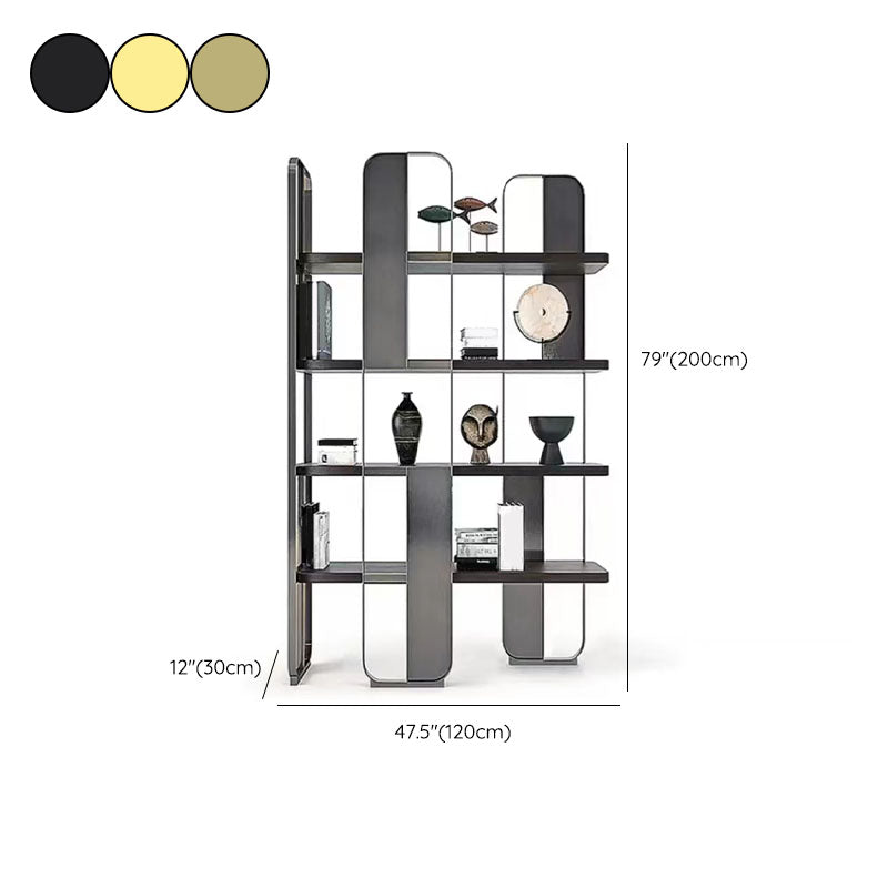 4 Shelves Contemporary Bookcase Standard Metal Open Back Bookshelf Clearhalo 'Bookcases' 'furn' 'furn_bookcases' 'Furniture' 'Office Furniture' 7429627