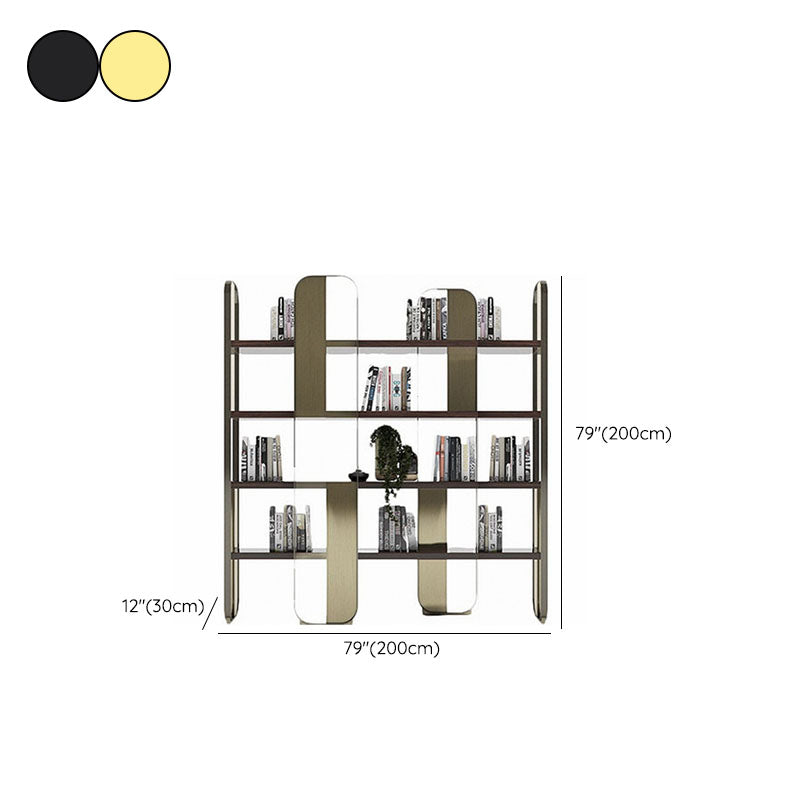 4 Shelves Contemporary Bookcase Standard Metal Open Back Bookshelf Clearhalo 'Bookcases' 'furn' 'furn_bookcases' 'Furniture' 'Office Furniture' 7429630