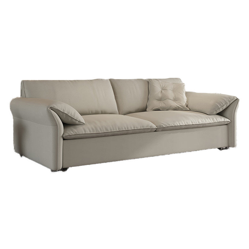 Scandinavian White Futon Sleeper Sofa Pillow Back Futon and Mattress with Storage