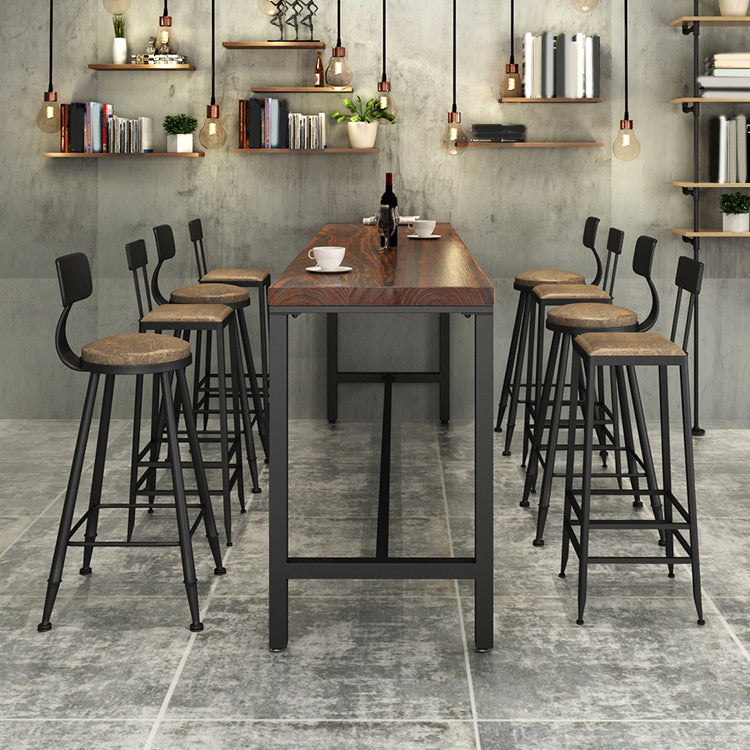Set tavolo da bar rettangolare industriale Set tavolo da bar in legno marrone da 1/2/5 pezzi