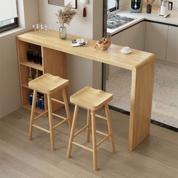 Juego de mesa de bar rectangular moderno, juego de mesa de bar de madera marrón de 1/3 piezas