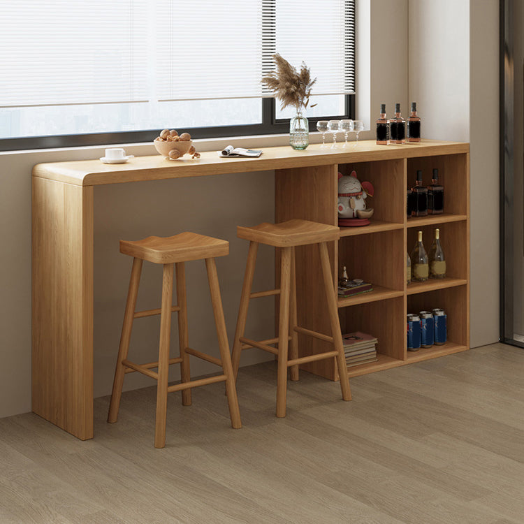 Juego de mesa de bar rectangular moderno, juego de mesa de bar de madera marrón de 1/3 piezas