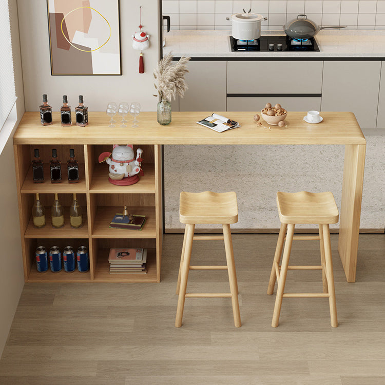 Juego de mesa de bar rectangular moderno, juego de mesa de bar de madera marrón de 1/3 piezas