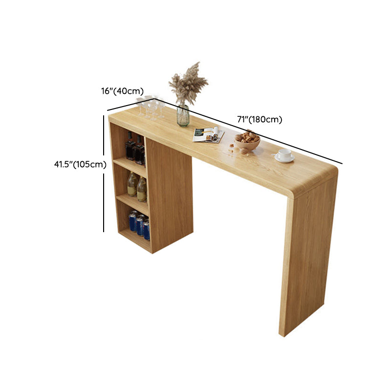 Juego de mesa de bar rectangular moderno, juego de mesa de bar de madera marrón de 1/3 piezas