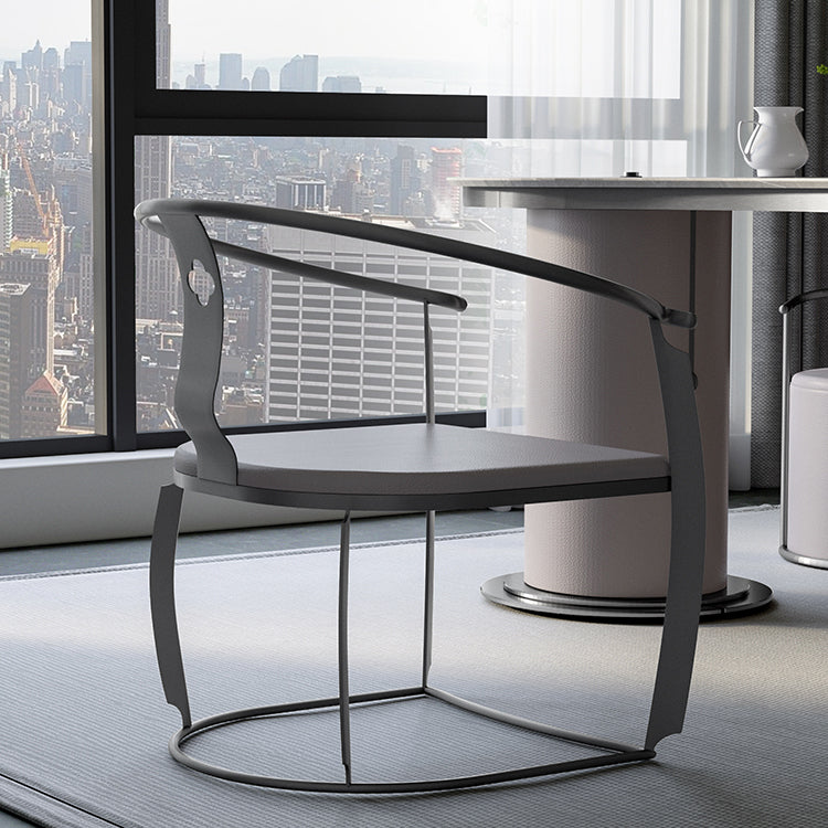 Glam Style Dining Chair Upholstered Arm Chair with Metal Base Clearhalo 'Dining Chairs' 'Dining Tables & Seating' 'dining_chair' 'furn' 'furn_dining_chair' 'Furniture' 'Kitchen & Dining Furniture' 7434069