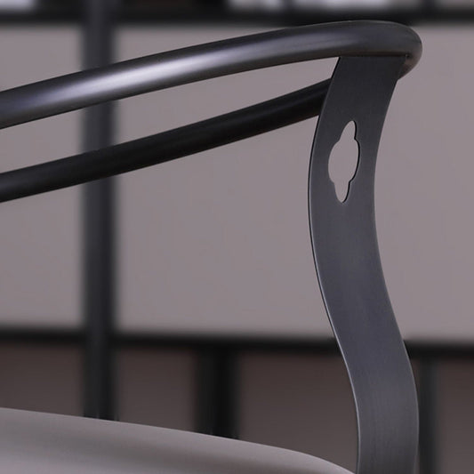 Glam Style Dining Chair Upholstered Arm Chair with Metal Base Clearhalo 'Dining Chairs' 'Dining Tables & Seating' 'dining_chair' 'furn' 'furn_dining_chair' 'Furniture' 'Kitchen & Dining Furniture' 7434075