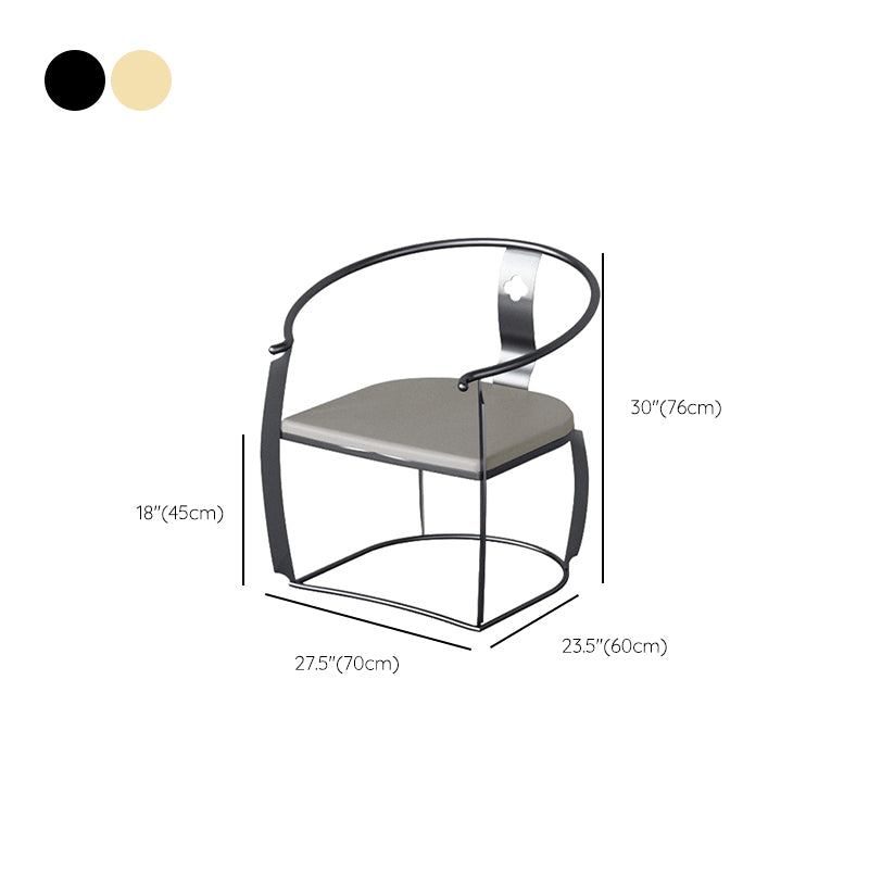 Glam Style Dining Chair Upholstered Arm Chair with Metal Base Clearhalo 'Dining Chairs' 'Dining Tables & Seating' 'dining_chair' 'furn' 'furn_dining_chair' 'Furniture' 'Kitchen & Dining Furniture' 7434083