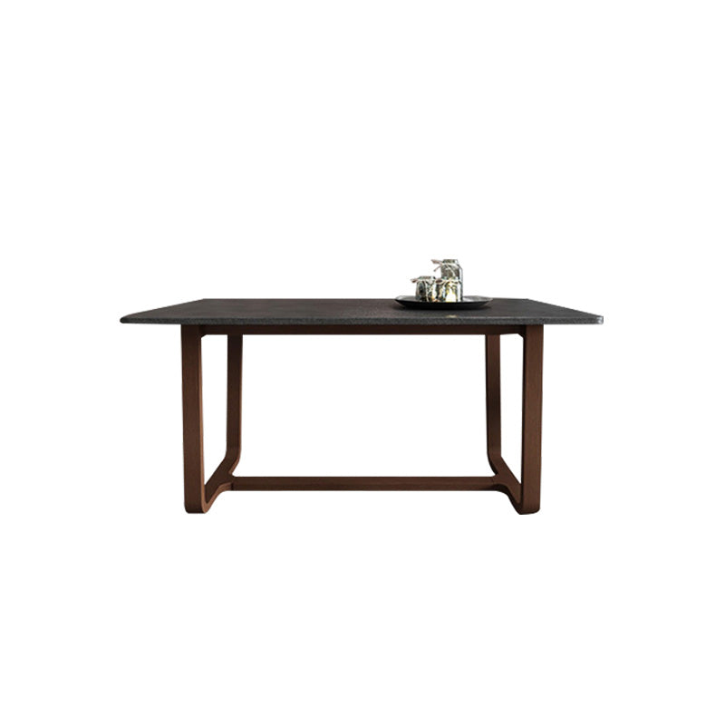 Table de salle à manger rectangulaire Simplicity Collection de salle à manger en pierre avec base à tréteaux