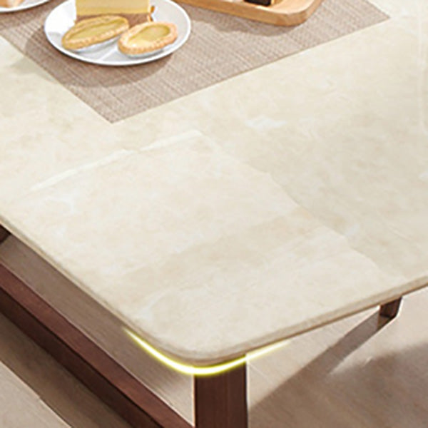 Table de salle à manger rectangulaire Simplicity Collection de salle à manger en pierre avec base à tréteaux